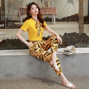 RY104#韩版气质显瘦洋气女神范显瘦两件套阔腿裤时尚套装女