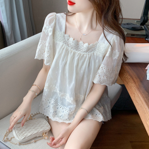 TR13996# 夏季新款韩版百搭短袖娃娃衫衬衫女上衣夏 服装批发女装直播货源
