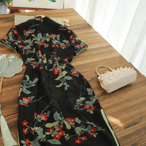 TR12961# 优雅贵气范国风旗袍夏季新款改良年轻款气质 服装批发女装服饰货源