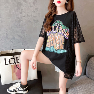 RM1893#夏季韩版宽松印花字母大码女装短袖T恤女