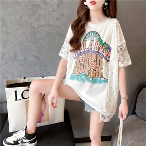 RM1893#夏季韩版宽松印花字母大码女装短袖T恤女