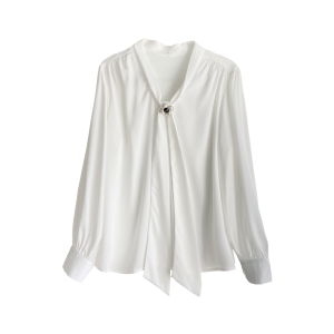 RM2124#法式泡泡袖设计感洋气绸缎衬衫淑女上衣女
