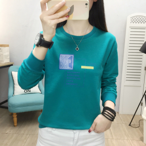 RM5631#新款女士长袖T恤圆领大码印花学生卫衣少女学院风