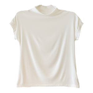 RM2116#高领短袖T恤女小众设计感显瘦上衣气质修身打底衫