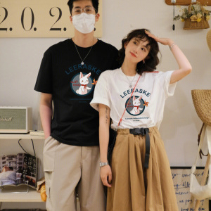 TR33061# 纯棉情侣装宽松夏装新款情侣装夏装学生休闲韩版短袖T恤 服装批发女装批发服饰货源