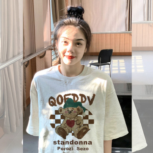 RM2045#bf风短袖T恤女韩版学生印花宽松上衣潮