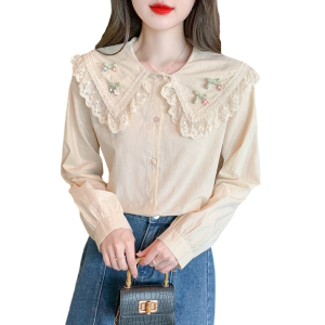 RM2054#甜美娃娃领长袖衬衫女设计感小众别致上衣女