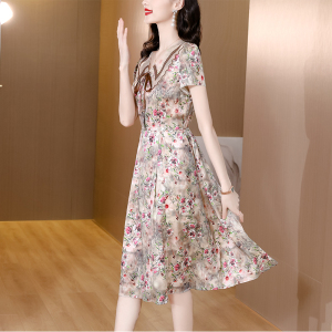 RM2673#真丝连衣裙女气质高档夏季新款高级感桑蚕丝洋气中长裙