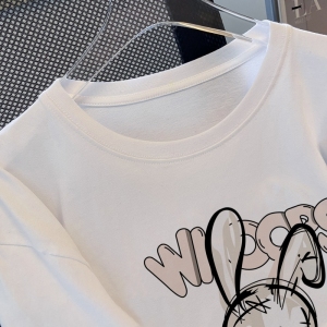 RM2431#夏装100%棉200g精梳纯棉卡通短袖T恤女