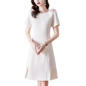 TR19516# 夏季新款气质修身显瘦短袖圆领包臀连衣裙 服装批发女装服饰货源