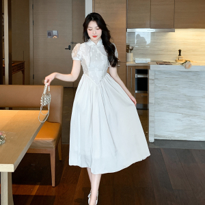 RM5311#新中式裙子女新款2023年夏季显瘦气质国风法式优雅改良旗袍连衣裙