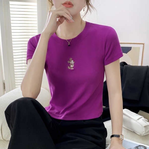 RM2932#纯欲别致甜辣妹chic短款半袖上衣设计感小众短袖t恤女夏