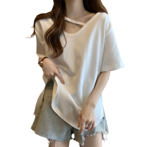 RM6526#大码女装2023年夏装时尚新款宽松短袖上衣