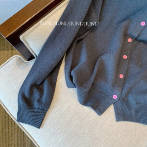 RM2181#蝴蝶结小香风圆领针织开衫外套 新款复古气质长袖上衣韩