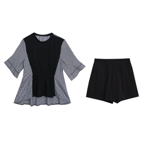 RM5194#夏季新款大码女装胖妹妹时尚百搭减龄洋气两件套套装