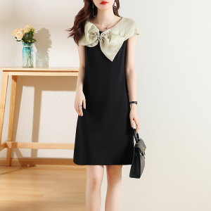 RM5555#欧洲站新款法式无袖气质蝴蝶结高级感时尚显瘦连衣裙女