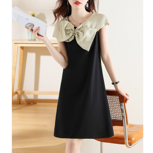 RM5555#欧洲站新款法式无袖气质蝴蝶结高级感时尚显瘦连衣裙女