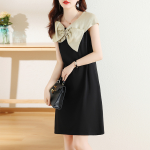 RM5555#欧洲站新款法式无袖气质蝴蝶结高级感时尚显瘦连衣裙女