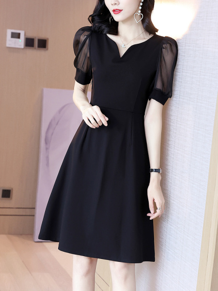 RM8374#连衣裙女夏法式2023新款黑色修身高端赫本风小黑裙气质小裙子...