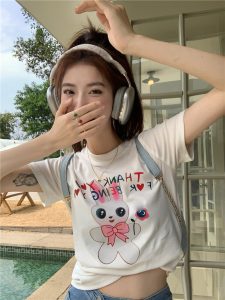 TR14882# 新款韩系超好看小白兔涂鸦减龄短袖宽松圆领T恤  服装批发女装服饰货源