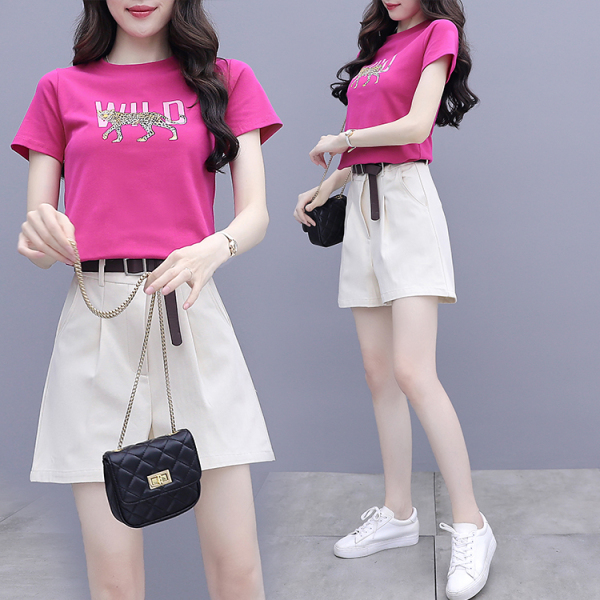RM5879#夏季新款时尚休闲减龄显瘦网红套装心机洋气短裤两件套女