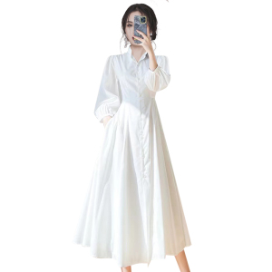 RM3252#新款女装设计感法式初恋裙收腰显瘦气质温柔风衬衫连衣裙