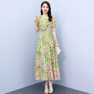 RM5283#波西米亚长裙到脚踝雪纺连衣裙2023新款夏超长海边度假沙滩裙