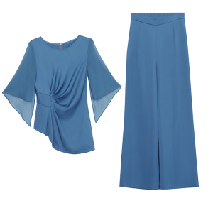 RM6045#春夏夏季新款套装大码女装时尚减龄短袖9分裤两件套
