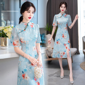 RM4032#春夏新款旗袍年轻款中长款优雅中国风新式日常旗袍连衣裙