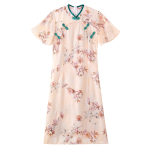 RM4033#春夏新款旗袍年轻款中长款优雅中国风新式日常旗袍