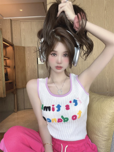 TR16949# 韩式甜心辣妹短款外穿显瘦无袖针织衫背心 服装批发女装服饰货源