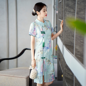 RM4034#春夏新款改良少女中长年轻款甜美中国风民族风时尚连衣裙