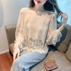 RM4702#新款夏季蕾丝小衫显瘦甜美喇叭袖小衫女