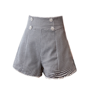 RM3994#春夏重工小香风洋气百搭钉珠阔腿短裤
