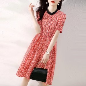 RM6853#碎花减龄中长款宽松裙子连衣裙夏季女气质