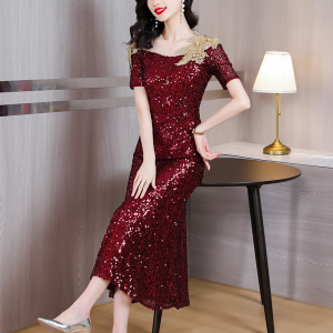 RM5173#高端结婚新娘妈妈婚宴礼服显瘦年轻喜婆婆婚宴装参加婚礼连衣裙