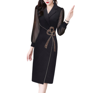 RM21311#新款连衣裙女2023正式场合高端气质法式黑色裙子包臀裙一步裙