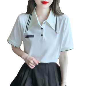 RM5709#夏季新款套头简约韩版标准POLO领短袖