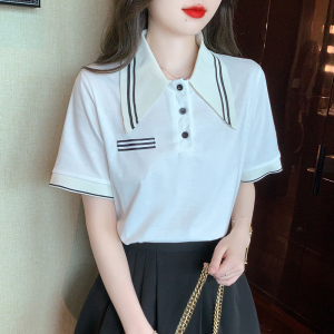 RM5709#夏季新款套头简约韩版标准POLO领短袖