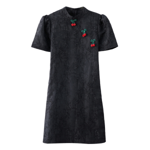 RM4037#夏季新款改良旗袍裙小众设计黑色高级感小香中国风