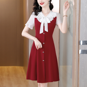 RM4062#夏季新款时尚甜美雪纺连衣裙洋气显瘦妈妈减龄中长款裙子