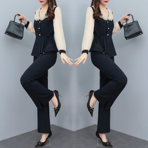 RM21381#洋气大码女装2023新款优雅气质时尚百搭高端大气减龄收腰显瘦套装