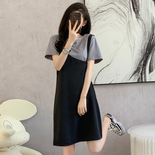 RM5861#休闲背带裙两件套裙子2023年夏季新款韩版气质时尚减龄T恤