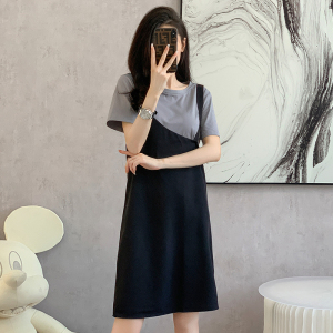 RM5861#休闲背带裙两件套裙子2023年夏季新款韩版气质时尚减龄T恤