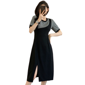 TR16451# 连衣裙春季新款假两件T恤背带裙休闲裙子 服装批发女装服饰货源