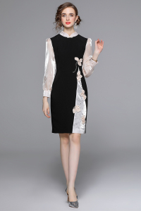 RM3933#名媛气质改良旗袍裙2023新款设计感连衣裙