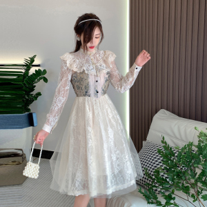 RM3929#新款连衣裙女法式复古宫廷风提花公主裙