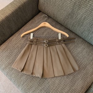RM15097#百褶半身裙时尚辣妹双皮带短裙