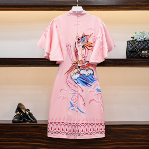 RM5119#新款改良旗袍时尚短款民族风夏装中国风复古定位花