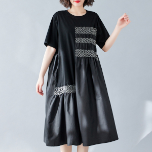 RM4199#夏季新款宽松显瘦时尚圆领针织裙 连衣裙
